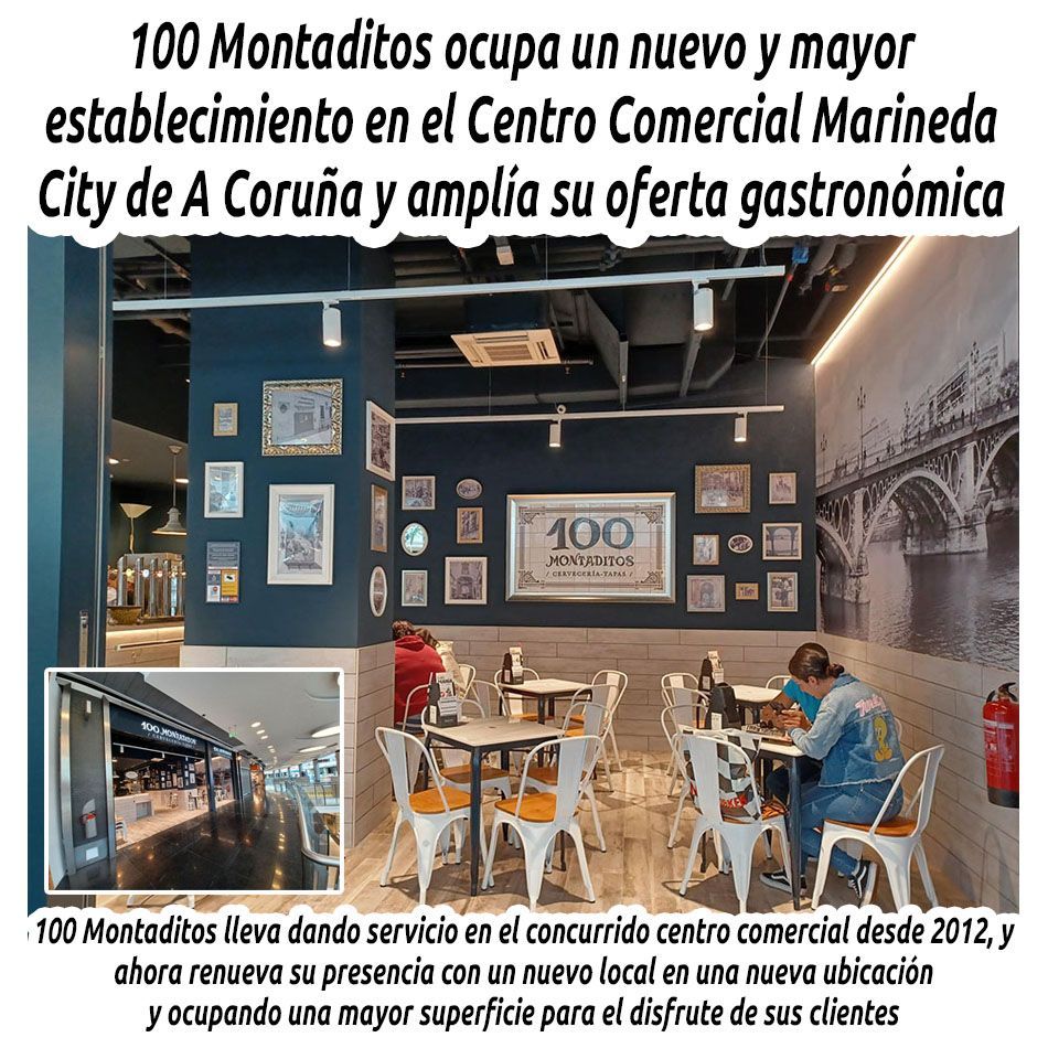 hosteleriaenvlc's tweet photo. 100 MONTADITOS OCUPA UN NUEVO Y MAYOR ESTABLECIMIENTO EN EL CENTRO COMERCIAL MARINEDA CITY DE A CORUÑA Y AMPLÍA SU OFERTA GASTRONÓMICA
https://t.co/1lzJDBag9i
@restaliagrupo @100montaditos @TheGoodBurger @La__Surena #100Montaditos #MarinedaCity #HosteleriaEnValencia #Restalia https://t.co/zEIqIoN6Hr