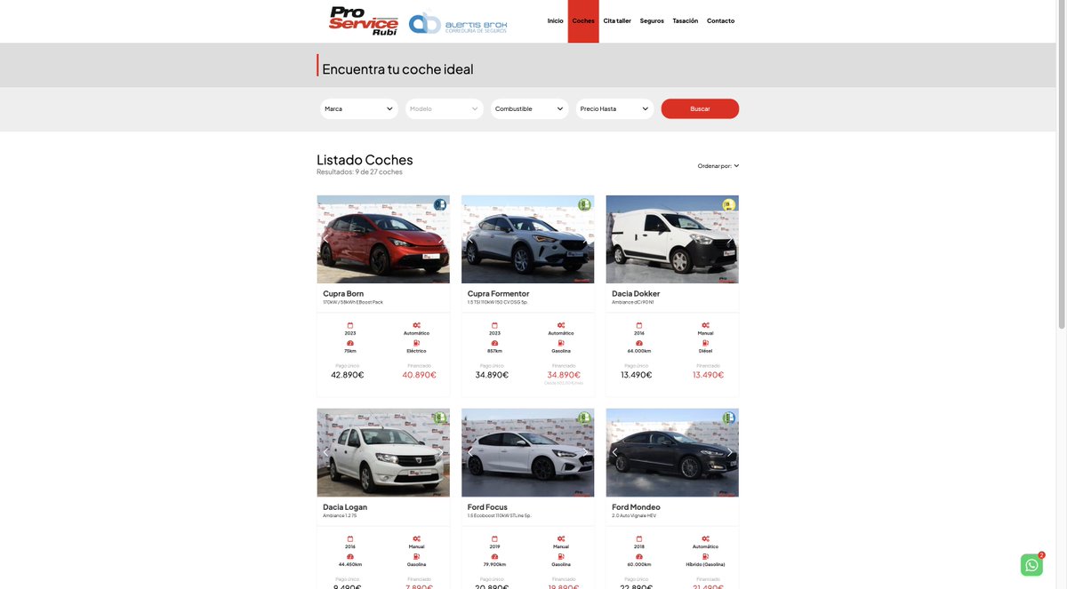 ProserviceRubi's tweet photo. ✅ ¡Estrenamos nueva web! ✅

En ella podrás encontrar toda la información de nuestro taller, así como todos los detalles de nuestros coches a la venta.

¡Esperamos que os guste tanto como a nosotr@s!

Os dejamos en link en nuestra biografía 😍

https://t.co/jrRQPBcOjf https://t.co/8mQ83IcucW