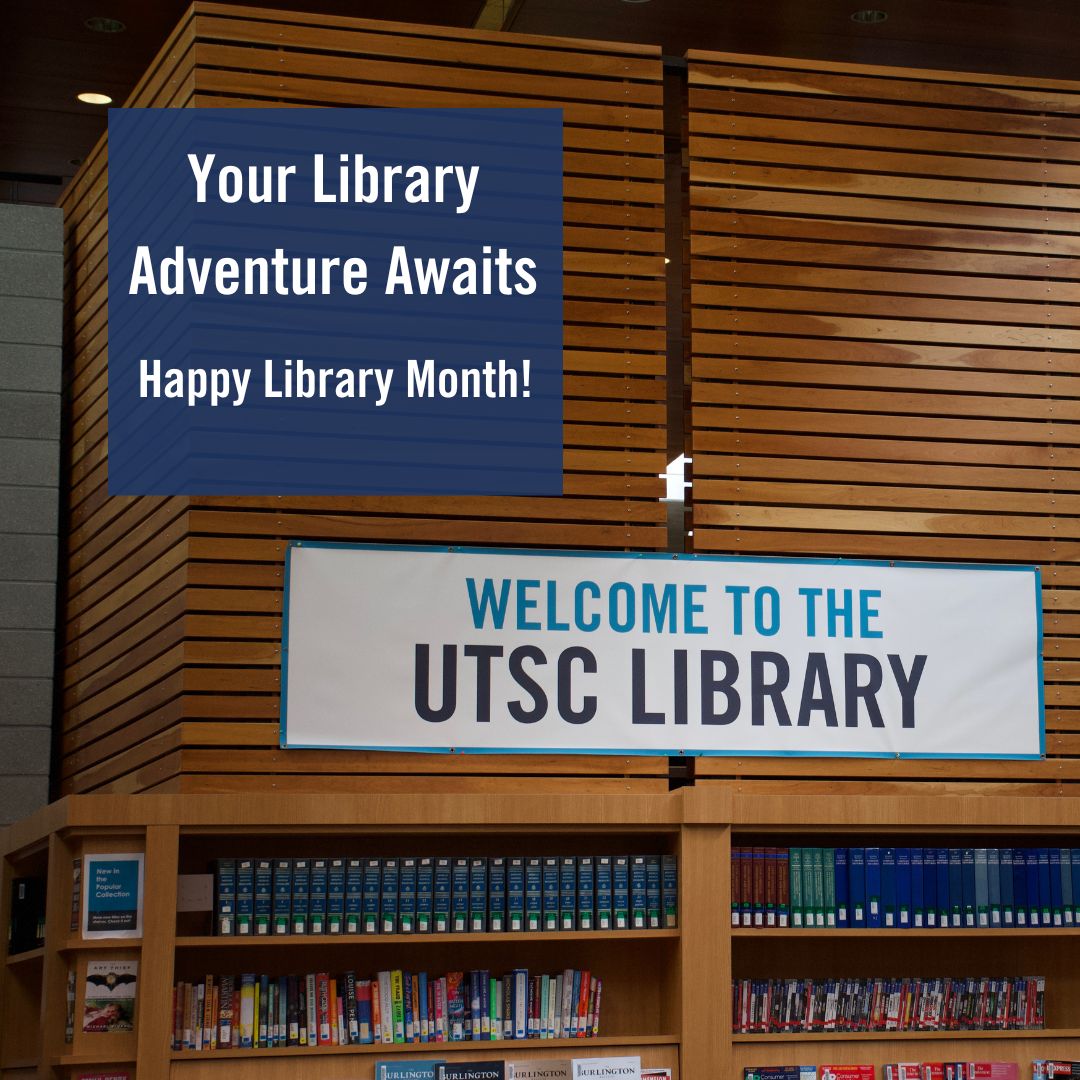 UTSCLibrary's tweet photo. Explore, Imagine, Discover: Your Library Adventure Awaits! 

UTSC Library is celebrating Library Month this October. Keep your eyes out on ways you could join us in celebrating this month! 

#UTSC #UTSCLibrary #LibraryMonth https://t.co/r7T1l5cNEU