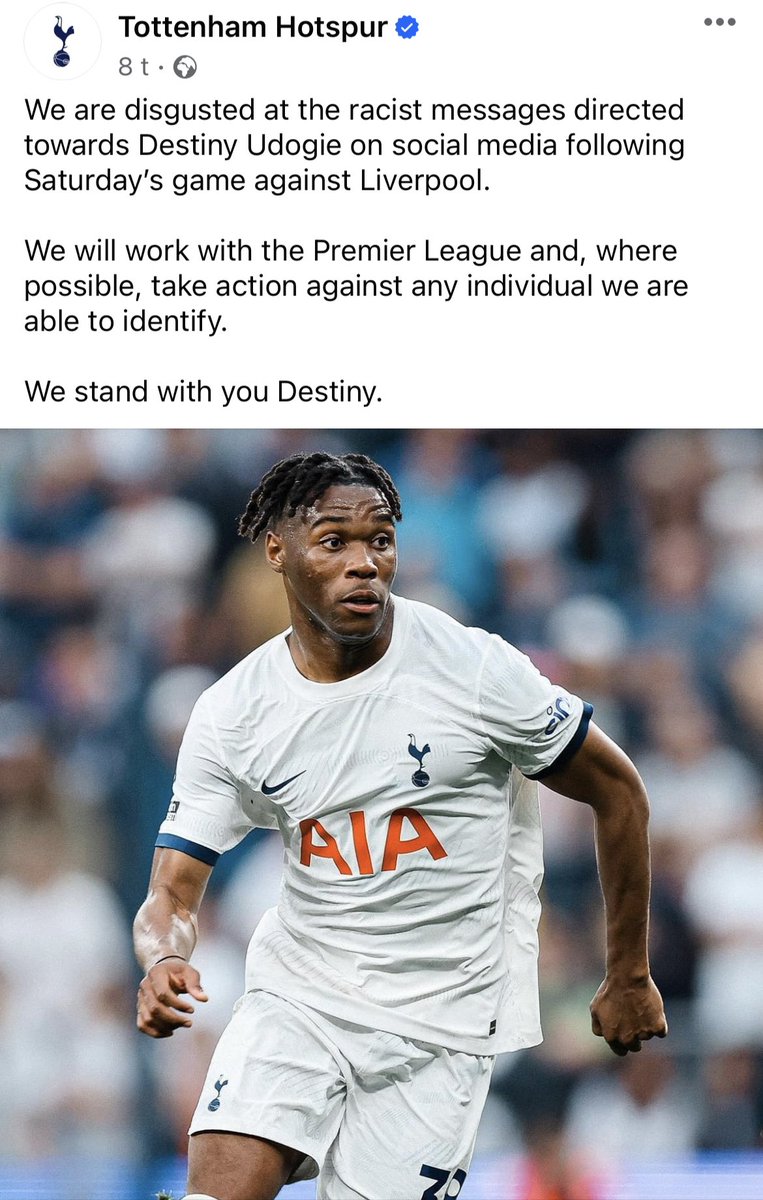 SpursStig's tweet photo. Alt er galt med VAR, dommere, motstandere osv, men @LFC har ikke behov for å beklage/ta avstand fra egne fans vemmelige oppførsel ovenfor andre. Viktig å fokusere på det som tross alt er det eneste som betyr noe! Herlig gjeng! #lfc #racist #rasisme @ViaplayFotball #spurs #THFC https://t.co/PWqzqYEgwl