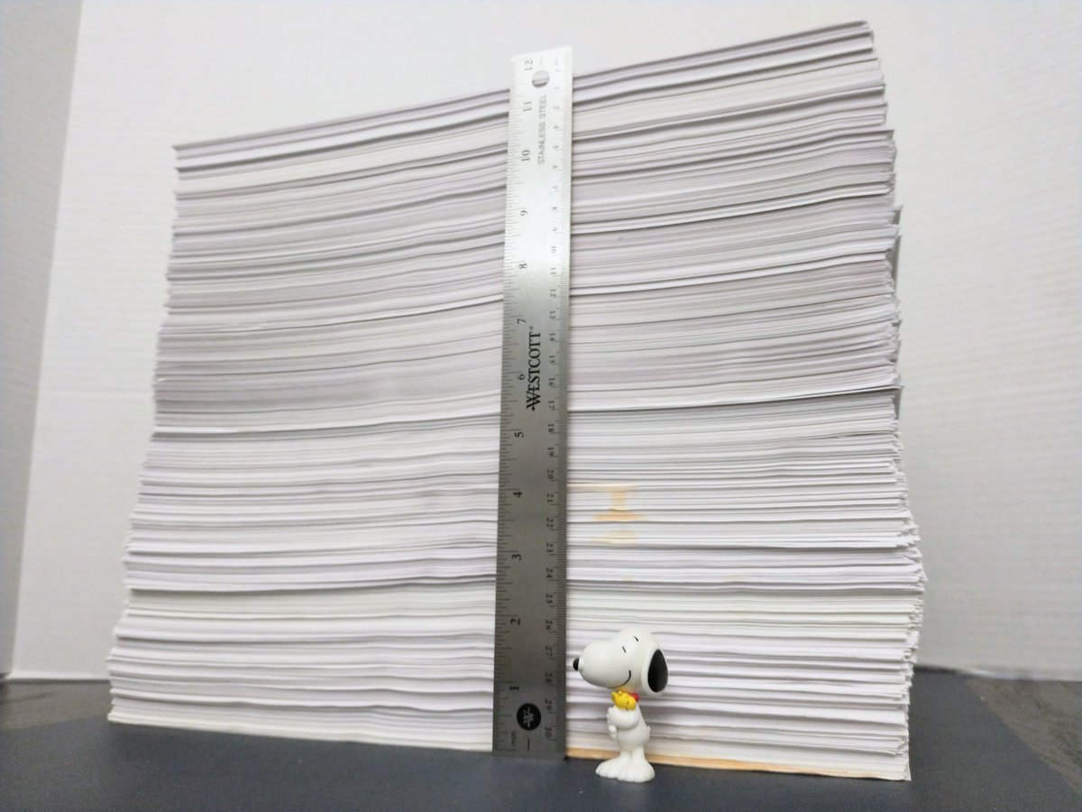 chrisorcutt's tweet photo. This is what a 1,542,318-word, 14-volume epic printed on 6 reams of legal paper (SINGLE-SPACED) looks like.  https://t.co/OKV0zpsqgj #writing #novelist #epic #magnumopus https://t.co/2JvycXEcXQ