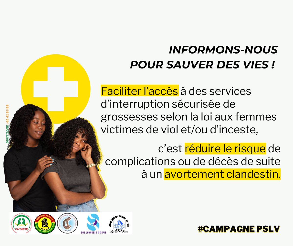 Daboné Arthur Armand Arnaud 🇧🇫 (@arocube13) on Twitter photo #CampagnePSLV
Les lois et les politiques devraient garantir l'accès à des services de santé sexuelle et reproductive sécurisés, légaux et sans obstacles, dans le respect du choix personnel de chaque individu.
<a href="/BulletinSante/">Bulletin Santé</a>
<a href="/CapssrBf/">CAPSSR - BF</a>
<a href="/PathfinderInt/">Pathfinder</a>
<a href="/SOGOB6/">Société des Gynécologues &Obstétriciens du Burkina</a> #CampagnePSLV
Les lois et les politiques devraient garantir l'accès à des services de santé sexuelle et reproductive sécurisés, légaux et sans obstacles, dans le respect du choix personnel de chaque individu.
<a href="/BulletinSante/">Bulletin Santé</a>
<a href="/CapssrBf/">CAPSSR - BF</a>
<a href="/PathfinderInt/">Pathfinder</a>
<a href="/SOGOB6/">Société des Gynécologues &Obstétriciens du Burkina</a>