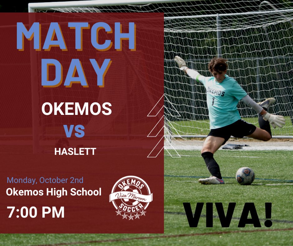 Come show your support at Okemos High School today as we take on Haslett! VIVA!!

JV A @ 5:30pm
Varsity @ 7:00pm