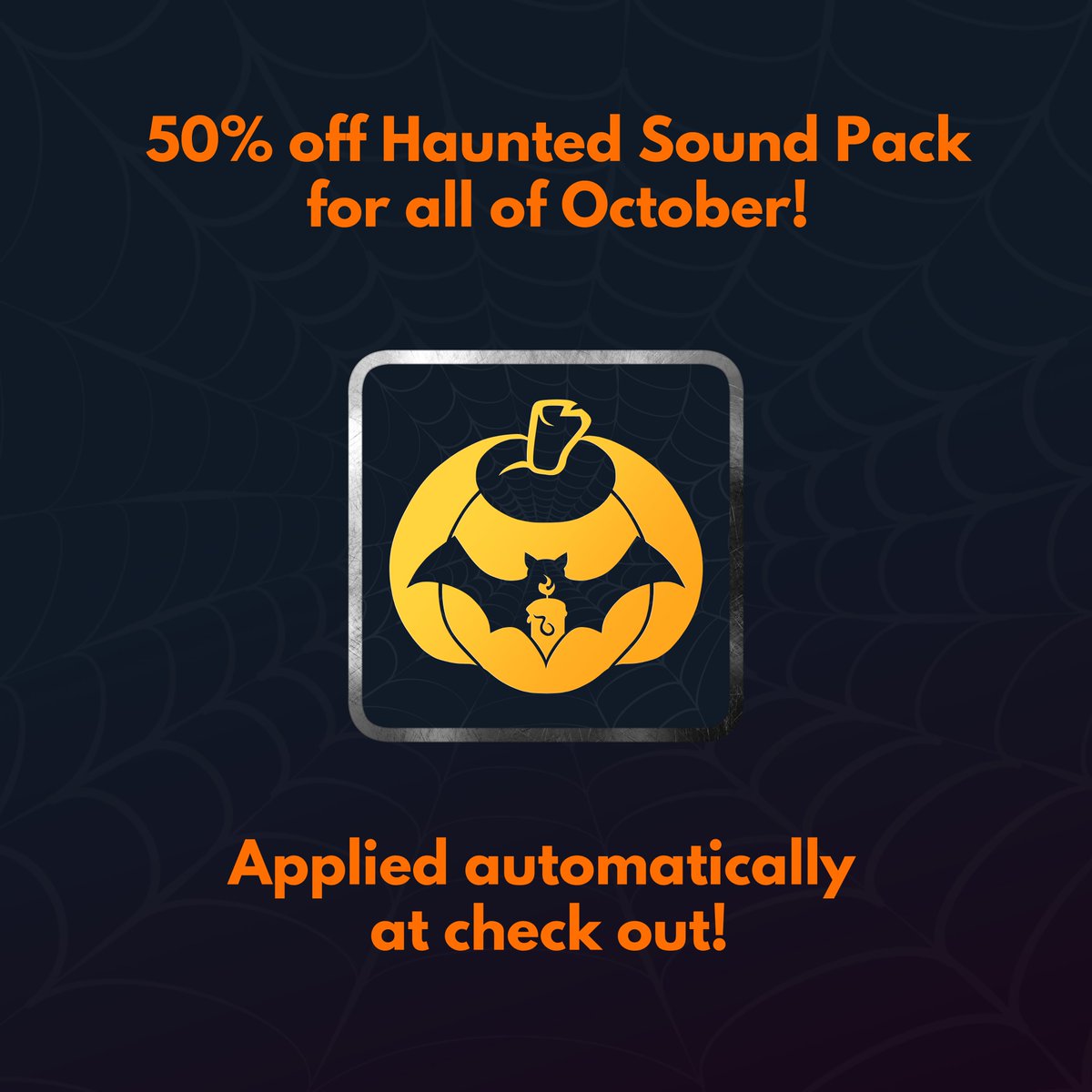 by_Streamsounds's tweet photo. Planning on some spooky games soon? Why not let your alerts add to the horror with the Haunted Sound Pack! Discounted by 50% all month long! https://t.co/hEdGb0jnD6