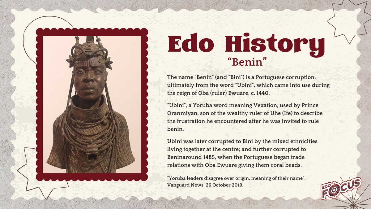 Edo_Focus's tweet photo. What do you know about the history of the Kingdom of Benin? 

#EdoFocus | #EdoHistory | #EdoCulture https://t.co/95iu9O9SyM