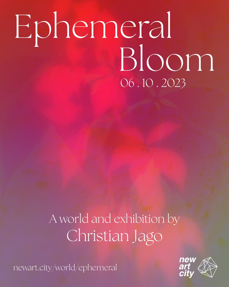 I am excited to announce my first solo exhibition, “Ephemeral Bloom”, taking place in New Art City from 6 October 2023. Look out for details this Friday! 💥