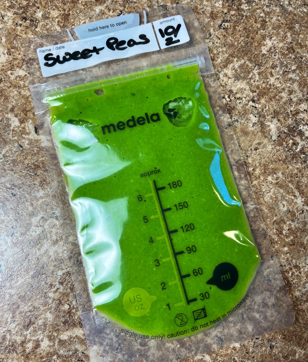 Made all new baby food for Tiana today! 💗 Mashed avocado + kefir, steamed butternut squash + sweet potato purée, and puréed sweet peas.

Also had a little extra for the freezer. Great way to use up those leftover Medela breastmilk storage bags.

#HomemadeBabyFood #WeeSprout