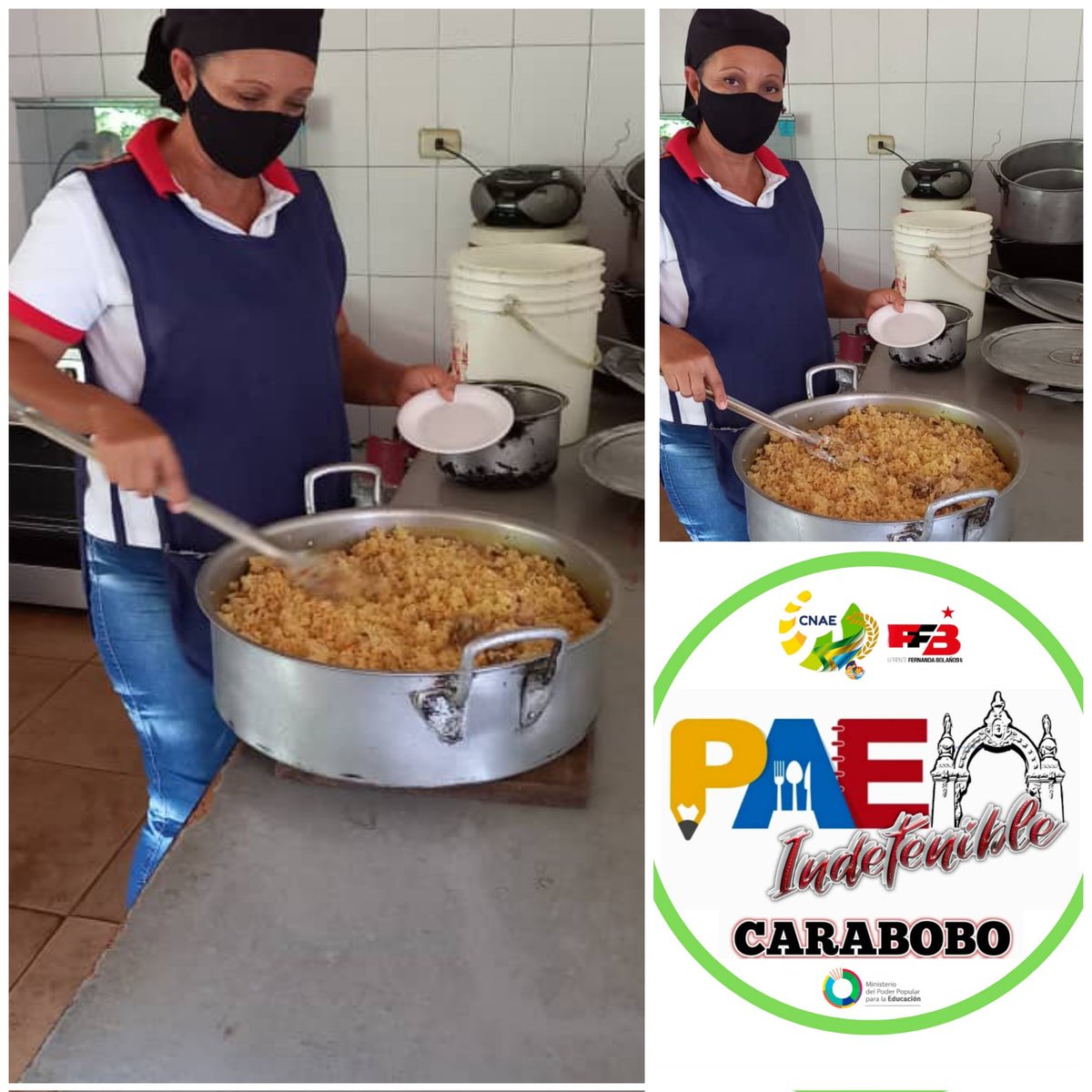 Cnaeguigue_B's tweet photo. #02Oct desde Guigue-belen I.E.E Ezequiel Zamora las cociner@s de la patria dicen presente en la elaboración de la ingesta para nuestros muchachos para q ranquen con fuerza este nuevo año escolar 2023-24 con alegría y amor.
#PAEindetenible 
#LlegaronLasClases https://t.co/7L6olIdnS6