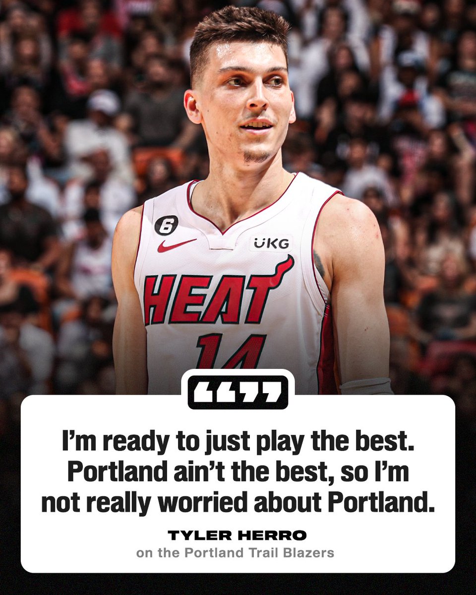 SportsCenter's tweet photo. Tyler Herro shared his thoughts on the Trail Blazers 👀

(via @ESPNWestPalm) https://t.co/TlbHaqdyp9