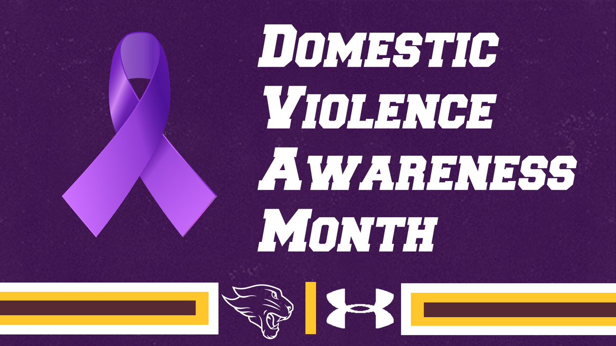 October is Domestic Violence Awareness Month, a crucial time to stand together and break the cycle of abuse. 
Cougar Athletics stands with those who raise their voices, support survivors, and work towards a world where love is always safe. 💜 #DVAM #EndDomesticViolence