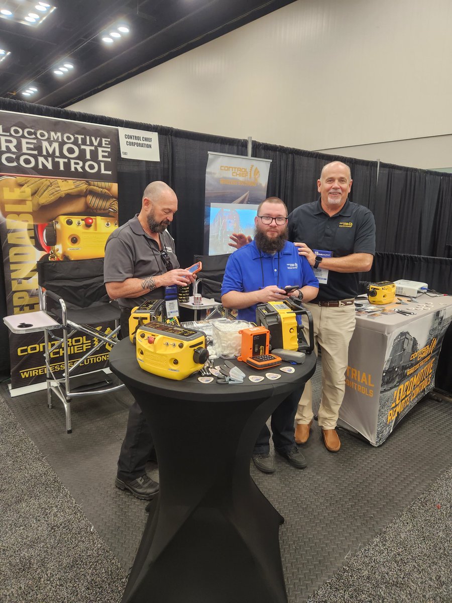 ControlChiefCo's tweet photo. Control Chief is at Railway Interchange 2023! Dave, Dan, Mark, and Josh are here at booth 1307 and would love to chat with you about our remote control solutions! #RailwayInterchange2023 #ControlChief https://t.co/zrsn9Et6fL