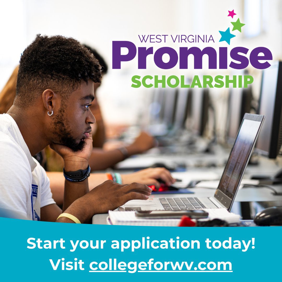 MUHATSProgram's tweet image. The Promise Scholarship is now open for high school seniors to apply. This merit-based scholarship provides eligible students up to $5,200 to cover the cost of tuition and fees at higher education institutions all across the state. Visit collegeforwv.com to learn more!