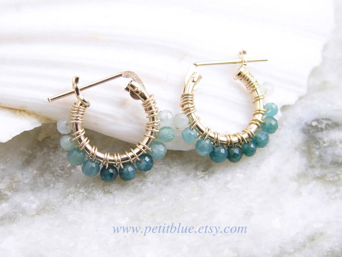 JewelryByMikako's tweet photo. Grandidierite Hoop Earrings ~ 10mm or 12mm ~ Rare Genuine Grandidierite ~ 14K GF Earrings ~ Small Hoop Earrings https://t.co/pgZkjZ4i4O #PetitBlue #Etsy #RareStone https://t.co/5FIvMaSf3f