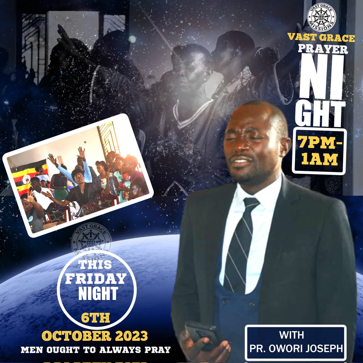 ChurchVastgrace's tweet photo. Men ought to always pray...!
Join us for this wonderful night of prayer. https://t.co/P9InflVKdy