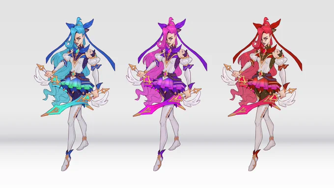 Happy #skintober2023 #skintober  I'll see if I get around to any this year but here are a couple favs from the previous year(s)!    Elderwood Karma  Sentinel of Light Aphelios  Star Guardian Katarina