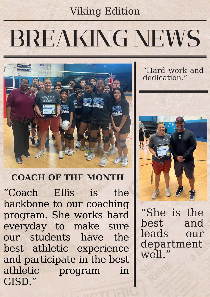 Congratulations to Coach Ellis on receiving September’s Coach of the month at Jackson Middle school. @Jackson_Vikings @NGHS_Raiders @CoachGCMartin10 @trucker89 @gisdnews @gisd_athletics @JudyCampbell49 @rgriff_32