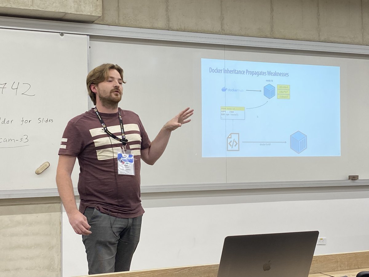 Coen De Roover (@coenderoover) on Twitter photo Action shots of <a href="/ROpdebee/">Ruben Opdebeeck</a> presenting "The Docker Hub Image Inheritance Network: Construction and Empirical Insights" at <a href="/ieeescam/">IEEE SCAM Conference</a>. Pre-print: soft.vub.ac.be/Publications/2… Joint work w/ Jonas Lesy, <a href="/a_zerou/">Ahmed Zerouali</a> <a href="/CoenDeRoover/">Coen De Roover</a> of <a href="/softlab_brussel/">SoftwareLanguagesLab</a> <a href="/DINFVUB/">DINF@VUB</a>. Action shots of <a href="/ROpdebee/">Ruben Opdebeeck</a> presenting "The Docker Hub Image Inheritance Network: Construction and Empirical Insights" at <a href="/ieeescam/">IEEE SCAM Conference</a>. Pre-print: soft.vub.ac.be/Publications/2… Joint work w/ Jonas Lesy, <a href="/a_zerou/">Ahmed Zerouali</a> <a href="/CoenDeRoover/">Coen De Roover</a> of <a href="/softlab_brussel/">SoftwareLanguagesLab</a> <a href="/DINFVUB/">DINF@VUB</a>.