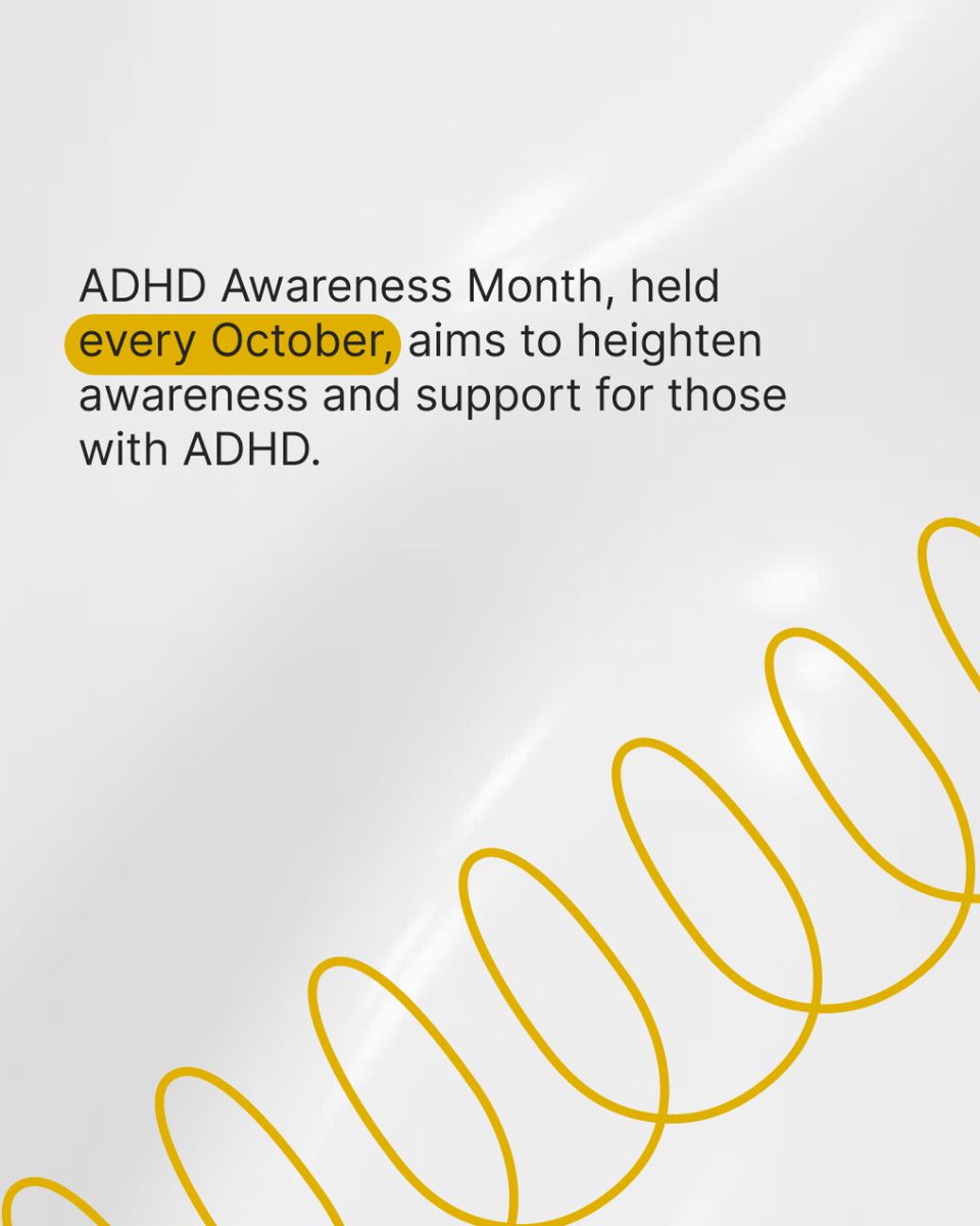 MEDvidi_com's tweet photo. ❔Did you know that October is ADHD Awareness Month❔

🧡 This special month is dedicated to raising awareness about ADHD and promoting understanding and education.

#ADHDAwarenessMonth #ADHDCommunity #ADHDAdvocacy #ADHDAwareness #ADHDWarriors  #Adhdadult #Adultadhd https://t.co/9hVcjy7H84