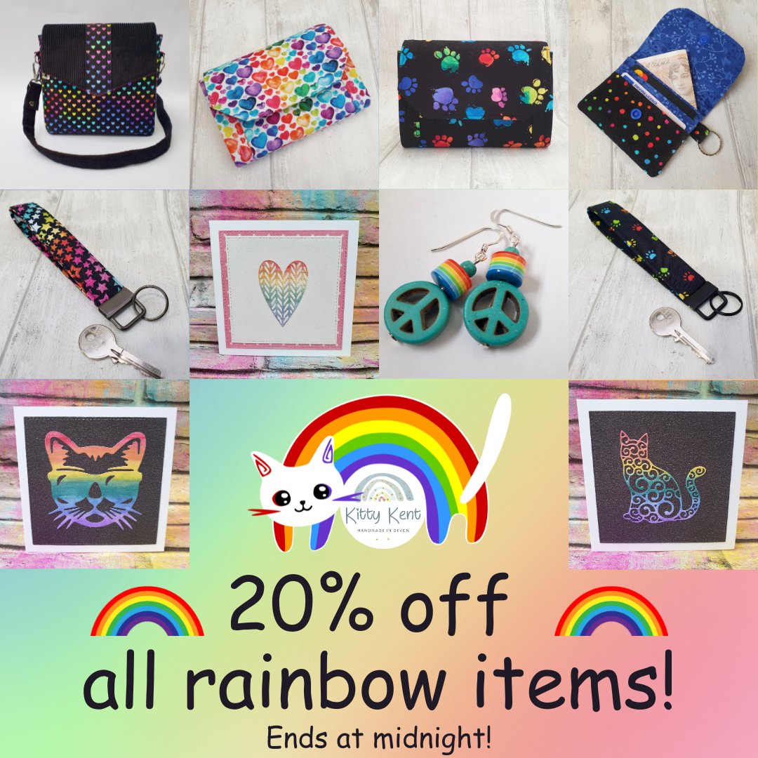 Just a few more hours before my 20% off sale ends. Pop on over to my Etsy shop, take a look and grab yourself a deal🌈 #MHHSBD #Rainbow #ShopIndie #EtsySale kittykenthandmade.etsy.com