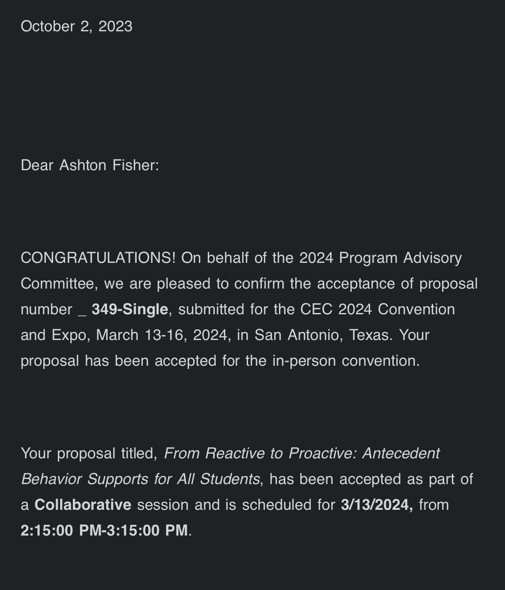 I submitted a presentation proposal for #CEC2024 at the very last minute back in June and today I found out it was ACCEPTED 😭🥳🥹🤩