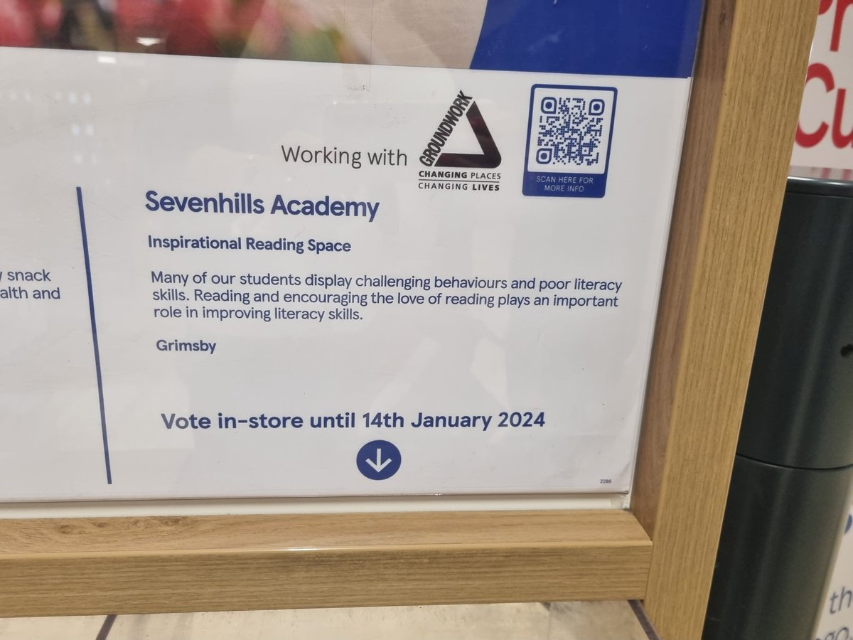 We are taking part in Tesco Stronger Start, this is to enable us to support a love  for reading area within school by creating an amazing reading space for our students   Please vote for us with your blue tokens. #SEVvalues #readingforpleasure #tesco