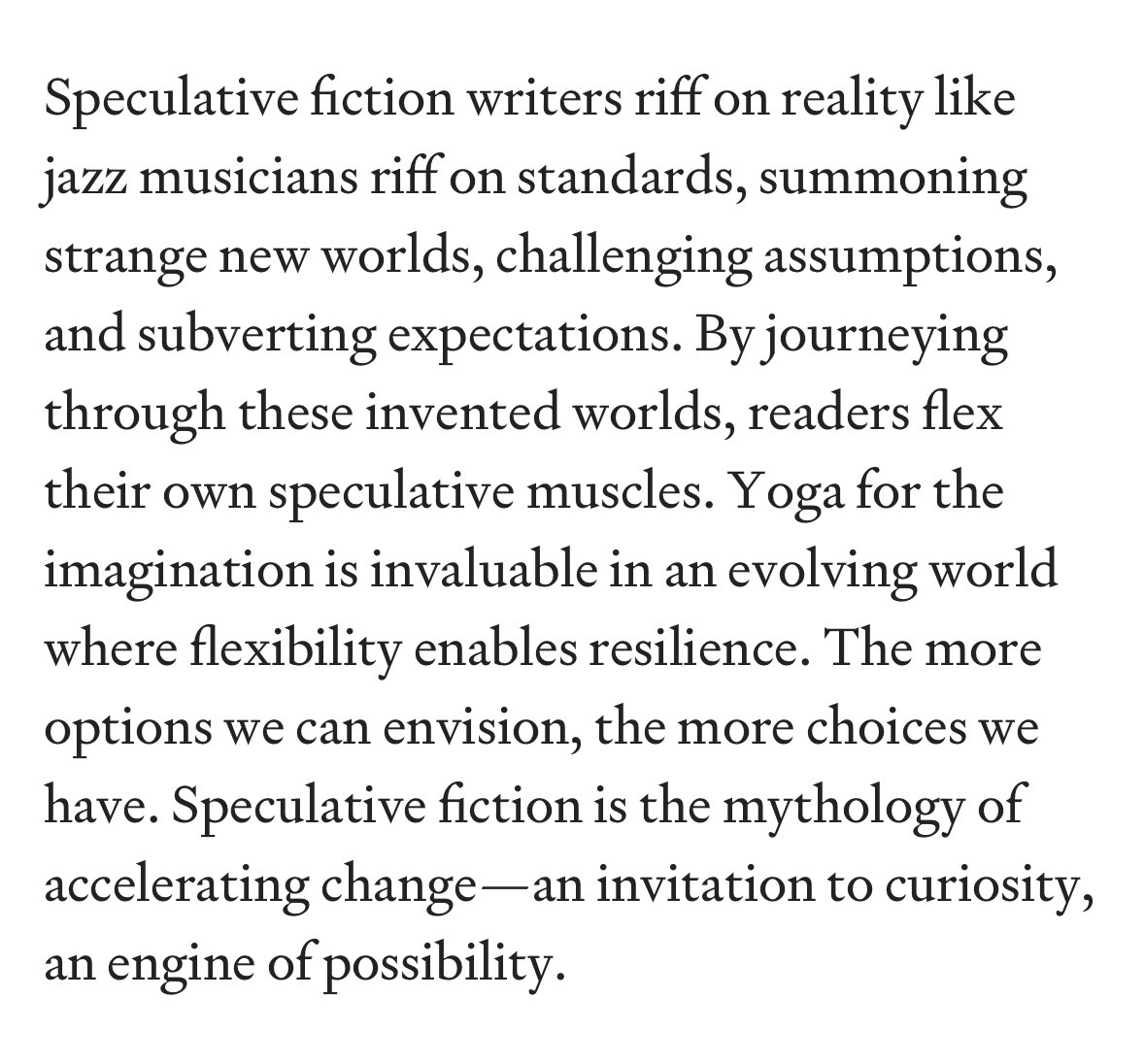 Just published an essay over in @every about how speculative fiction influences IRL decisions.