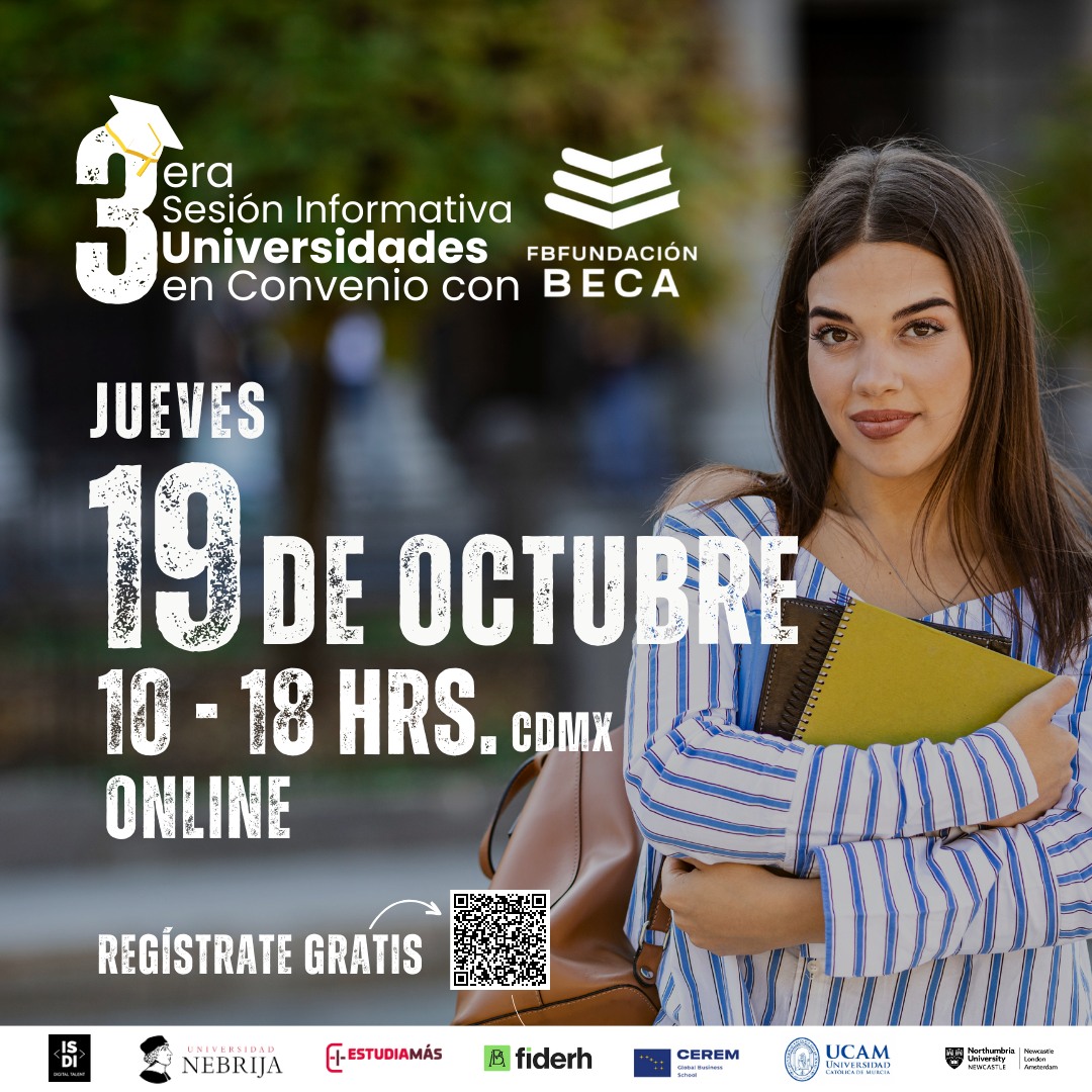 Fundacion_Beca's tweet photo. ¡No te pierdas nuestra tercera sesión informativa con universidades en convenio! 📷🎓
Estarán presentes diferentes universidades y conocerás todo sobre el proceso de solicitud de becas. 

📷10 hrs. - 18 hrs. CDMX., 📷En vivo Facebook 
Regístrate aquí:
💻https://t.co/xBAdrTTVgF https://t.co/qEEfAsL0va