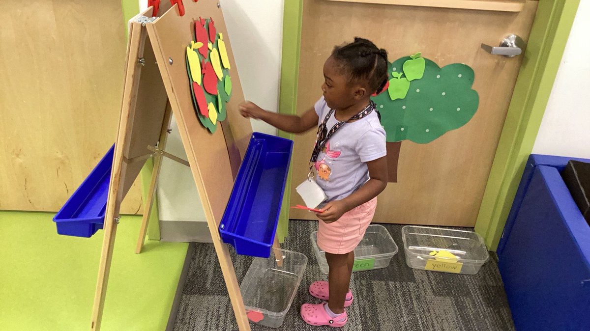 It’s apple picking season! Ss picked apples off the trees and had a choice to sort them by color, then start all over again! <a href="/NKCEarlyed/">NKC Schools Early Education</a>