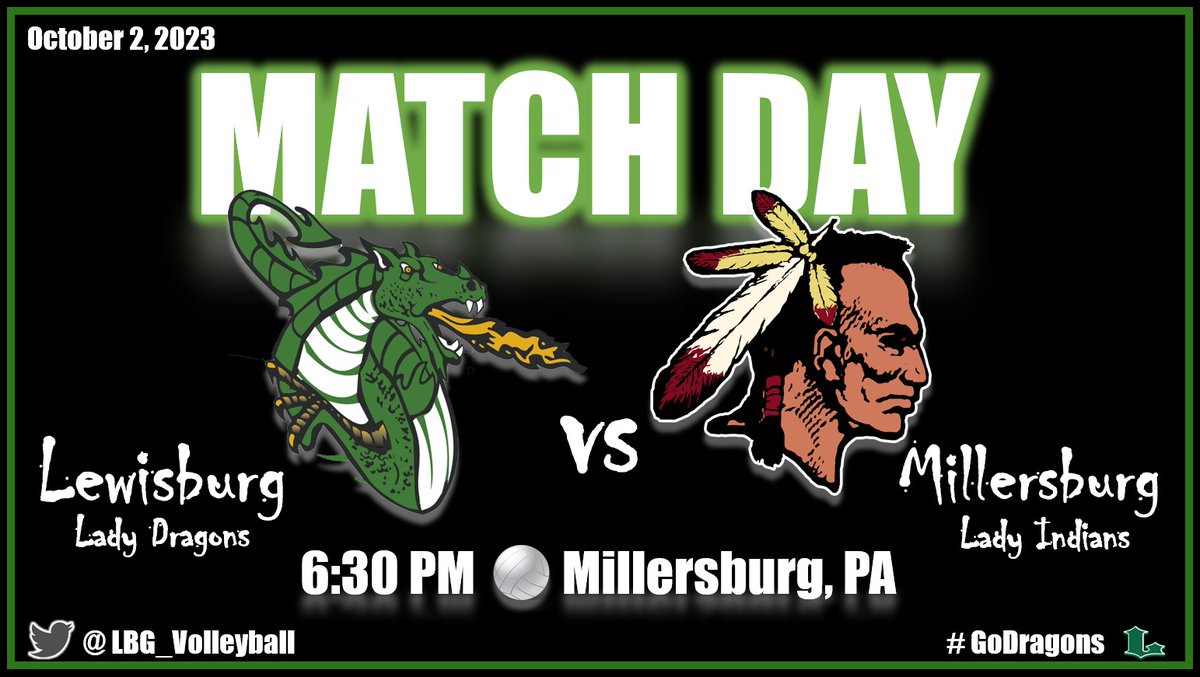 LBG_Volleyball's tweet photo. IT’S MATCH DAY!!

🆚 Millersburg Lady Indians
🕟 6:30 PM
📍 Millersburg Area High School
 799 Center Street, Millersburg, PA

#Team1 🏐 | #GoDragons 🐉 https://t.co/gyMcZnwqnb