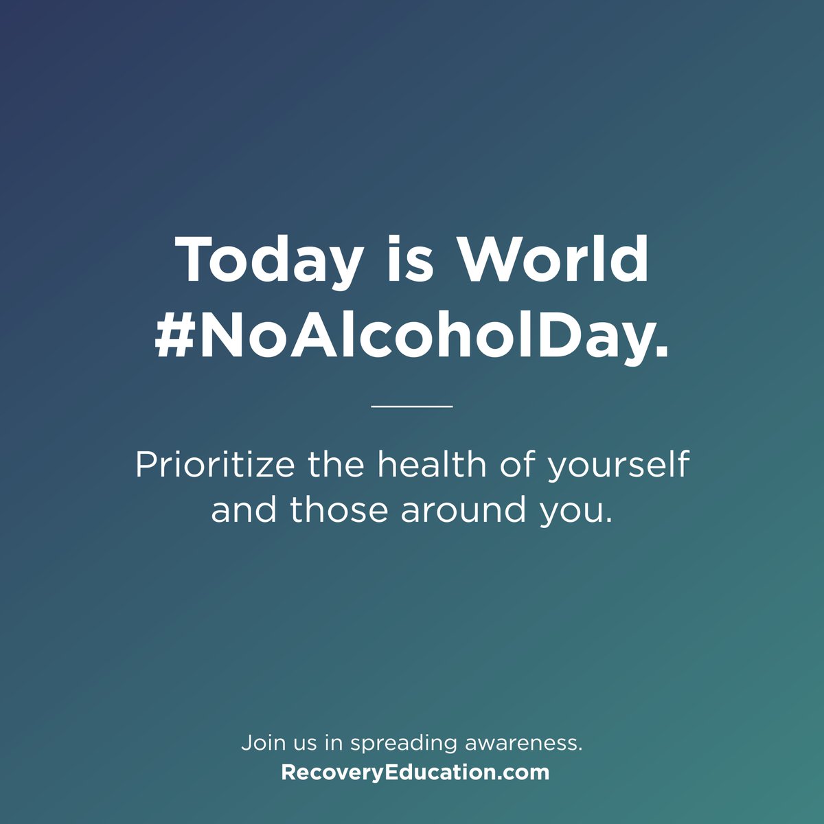 Recovery_Edu's tweet photo. Today is World #NoAlcoholDay, a day to raise awareness about the health risks of alcohol use. https://t.co/57qR39j3Uw offers parents much-needed resources for discussing and addressing substance use. Partner with us today. #recoveryeducation #WorldNoAlcoholDay https://t.co/AJUQIhrZ5u