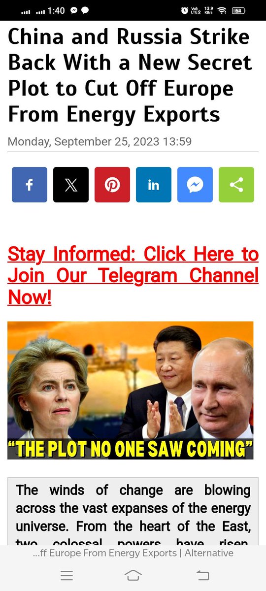 AminulHoqueCho9's tweet image. Russia and China have unveiled a secret joint strategy to build a massive oil transshipment complex worth $686 million. This complex aims to enhance 

m.beforeitsnews.com/alternative/20…

#RussiaChinaEnergyPartnership,#EconomicImpact,#GeopoliticalDynamics,#EnergySecurity