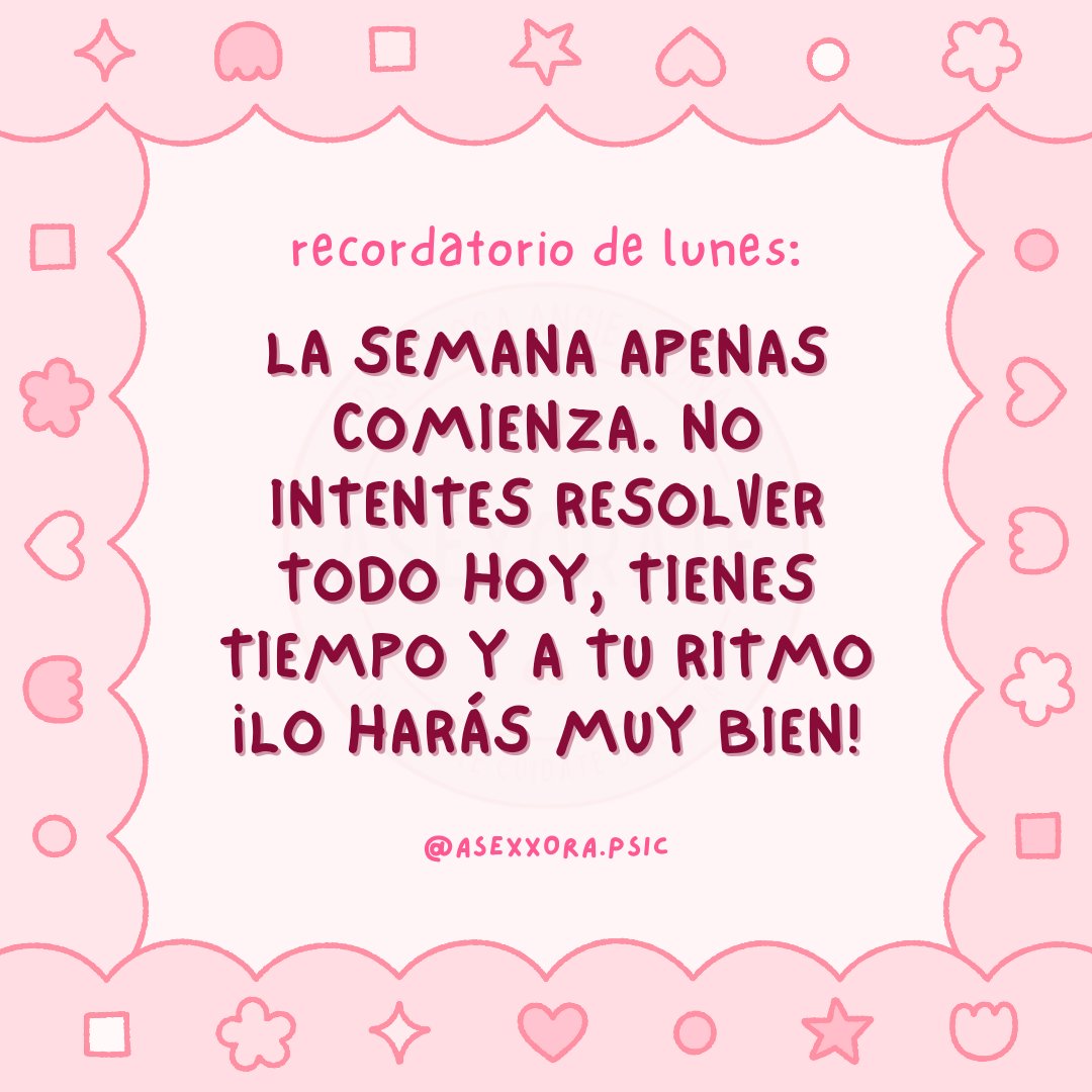 ¡Empecemos la semana con calma! 🙌

#asexorate #asexxora #psicologia #sexologia #educacionsexual #saludsexual #saludmental #autocuidado #amorpropio #autocompasion #concalma #lunes #iniciodesemana #tranqui #tranquilidad #tupuedes #confiaenti #todosaldrabien #veaturitmo