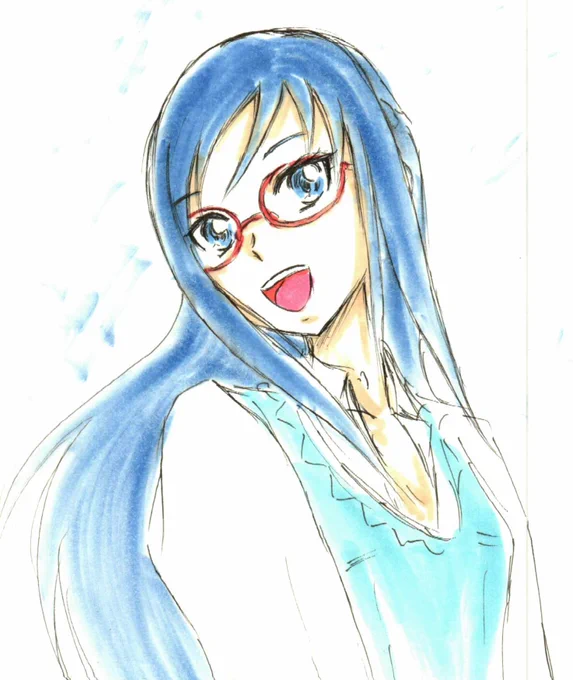 #1日1六花(247)昨日の投稿し忘れ。「メガネの日」にメガネ六花を描かなかったの後悔。 