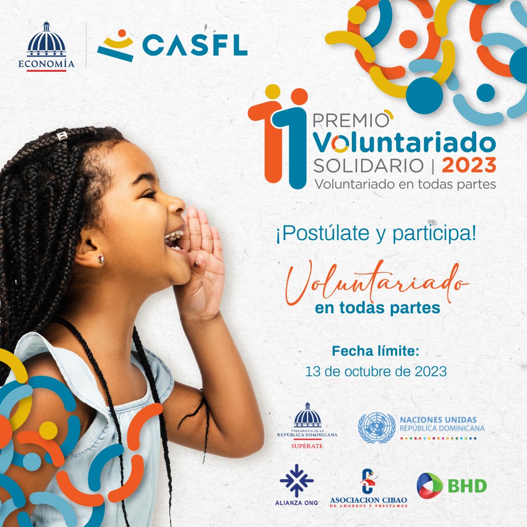 ¡Participa en el 11vo Premio Nacional Voluntariado Solidario🏆! 

✅El objetivo del Premio Nacional Voluntariado Solidario🏆 es reconocer la trayectoria altruista, y las acciones desinteresadas en beneficios de los más vulnerables. 👥

¡Postúlate! 👇
📄t.ly/RGGMh
