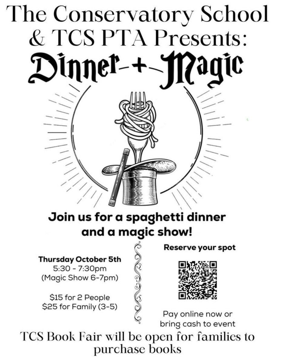TCS Media: Dinner, magic and books 📚 this Thursday! Please join us!