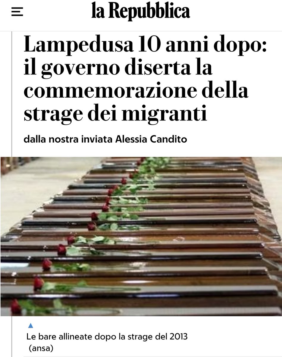 Misurelli77's tweet photo. 3 ottobre 2013 a Lampedusa la più grande tragedia dell'immigrazione
368    Morti 
20      Dispersi 
155    Sopravvissuti 

Io non ho dimenticato
Qualcun altro si https://t.co/1EOMqses3k