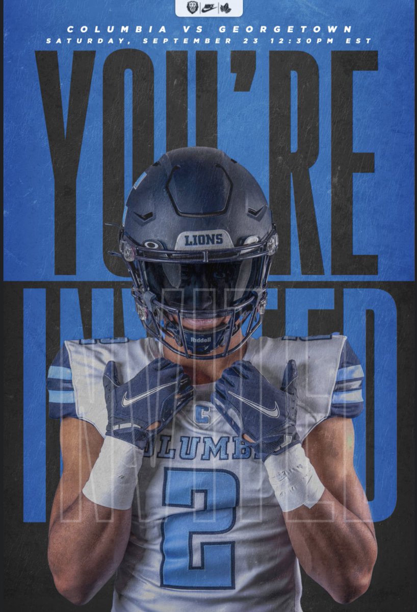Thank you to @CULionsFB for the game day invite. Excited to see Columbia Football on Nov. 11th ‼️ @CoachFontana @730scouting @jeremyshapiro10 @CoachStoNGo