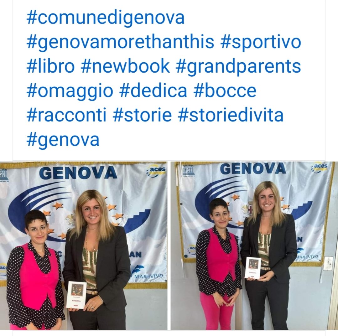 Leyla9265's tweet photo. Grazie all'Assessore allo Sport e al Turismo del Comune di Genova Alessandra Bianchi per avermi ricevuta personalmente in occasione di questa giornata speciale📖

https://t.co/Qv2lxdP984 https://t.co/rNFlBBnFTK