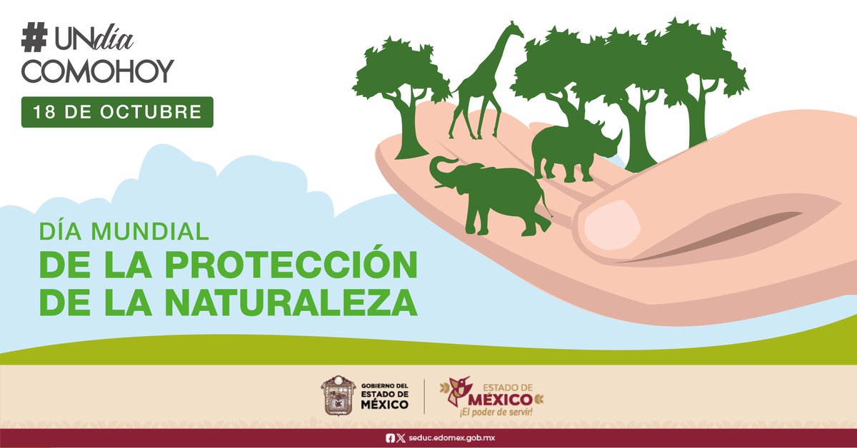 COBAEMex's tweet photo. 🌳El 18 de octubre se conmemora el #DíaMundialDeProtecciónDeLaNaturaleza, con el objetivo de crear conciencia en la población sobre la necesidad de cuidar el planeta. 🍃
#SaveThePlanet https://t.co/mZPn9ckQI0