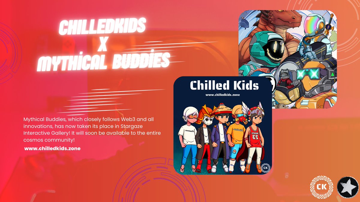 @ChilledKids_ x <a href="/MythicalBud/">MB | Mythical Buddies | MINT LIVE</a> ⭐️
CK plans to be more than just an artwork!It wants you to involve in various passive income models!!

🚨Prizes:
1 x @mythicalbud gen 2
1 x @ChilledKids_ nft
200 $STARS

To win: 👍
Like and retweet
Follow <a href="/MythicalBud/">MB | Mythical Buddies | MINT LIVE</a> and @ChilledKids_ 
Tag frens
GL!