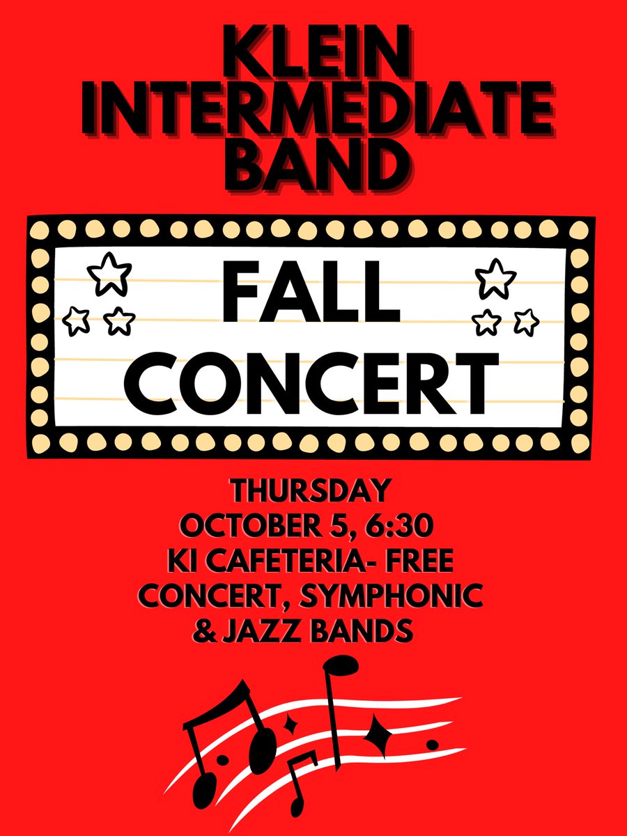 Hope to see you there!!!! @KleinIntKISD @Klein_Int_Band