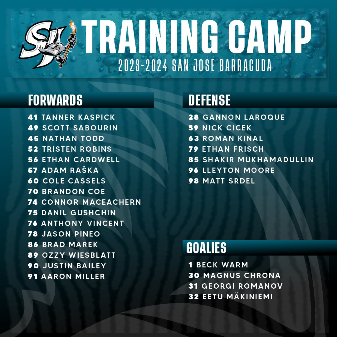 THE BARRACUDA ARE BACK, BABY! 🏒
Our training camp schedule is here, our training camp roster is here, our training camp players ARE HERE.

READ MORE:
bit.ly/training-camp-…