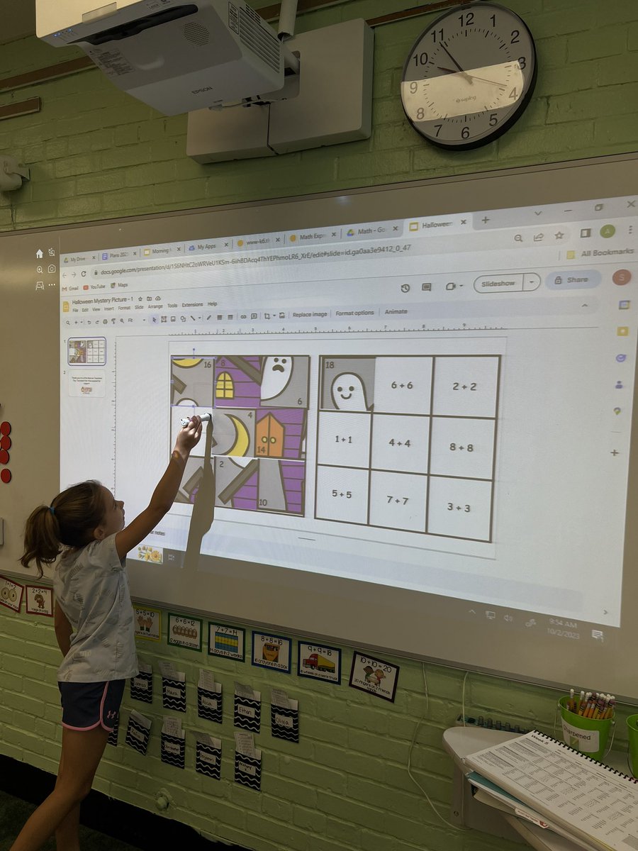 Mrs__Eden's tweet photo. It’s officially spooky season! 👻 Starting off October with a morning math puzzle building our doubles fact fluency !@AndreaRomano11 @MeadowDriveElem #mineolaproud https://t.co/SXZ1Ioz6yk