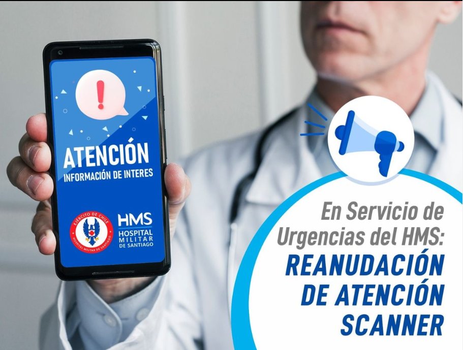 HosMilSantiago's tweet photo. 📢Estimados usuarios del @HosMilSantiago tal como informamos, debimos suspender por algunos días este procedimiento, por la instalación de otro Scanner de nueva generación. Se realizó para ofrecer un nivel más alto de atención médica y de diagnóstico. Agradecemos su comprensión✅ https://t.co/XSet3ICvS3