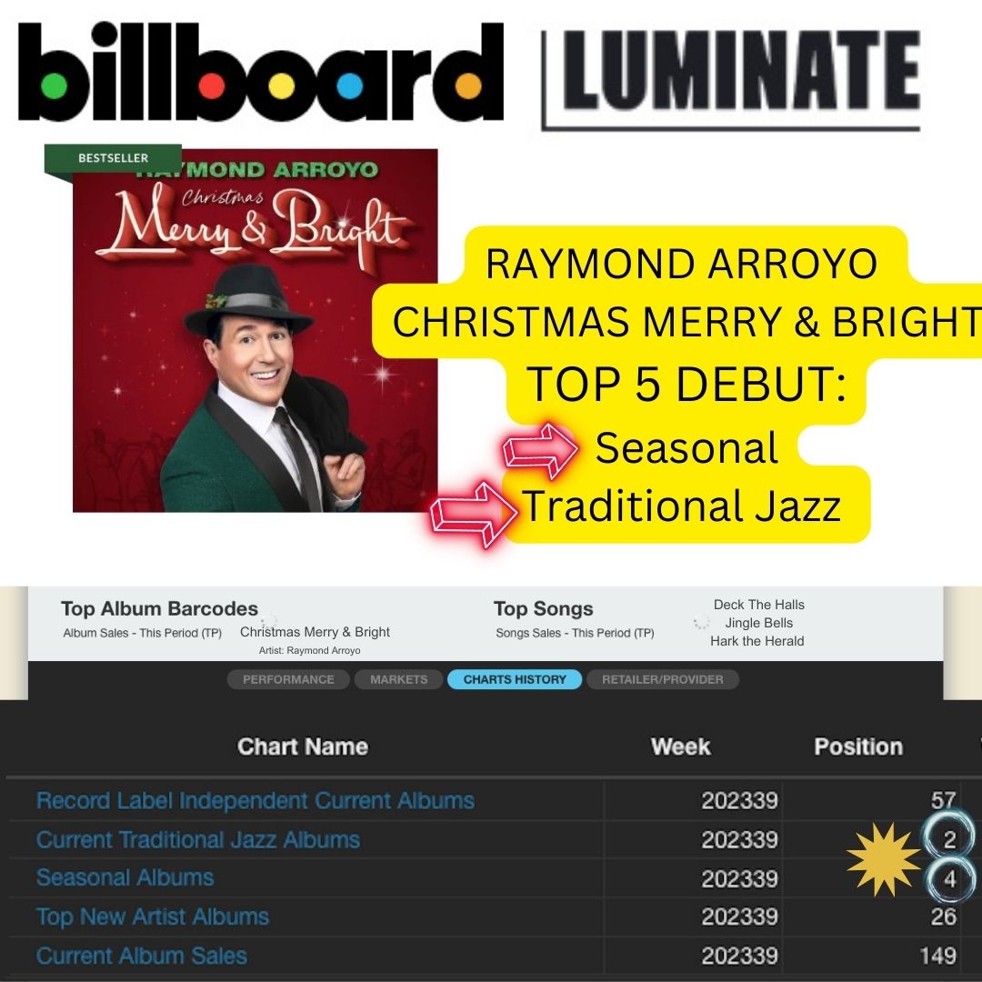 More Exciting Debut Chart Numbers!!! Billboard/Luminate reports are in for this amazing project!  Find yours now: RaymondArroyoChristmas.com