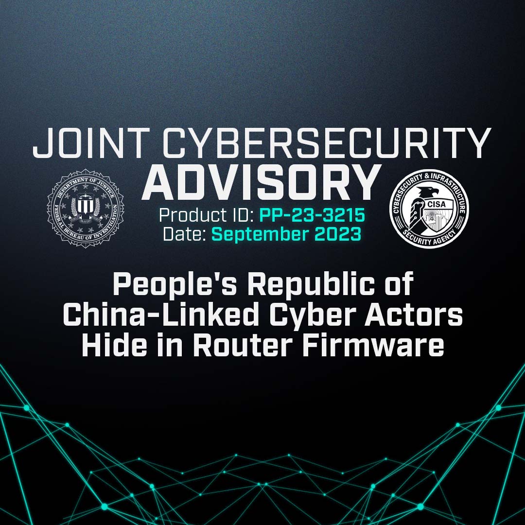 The #FBI and its partners issued a joint #CybersecurityAdvisory about PRC-linked actors BlackTech, who demonstrated the capability to exploit various brands of router devices and modify router firmware without detection. Learn more: ic3.gov/Media/News/202…