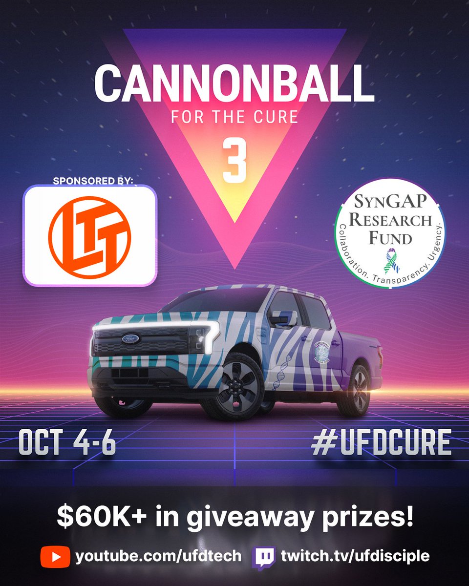 We're so excited to be supporting the 2023 Cannonball for the Cure hosted by <a href="/UFDTech/">Brett @ UFD Tech</a>, supporting SYNGAP1 research

Be sure to tune into their stream this week, kicking off at 9:00am ET on Wednesday October 4th!