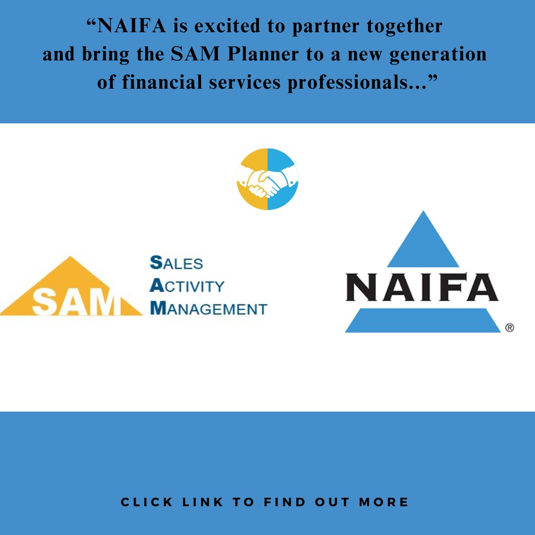 mickeystraub's tweet photo. 🚨NAIFA and Sales Activity Management, Inc. Announce Partnership to Further Increase Member Value🚨

https://t.co/8fQSqlRP3u https://t.co/TEmhzkf1tL