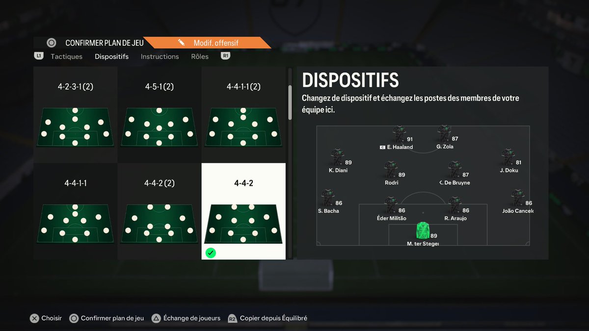 No0Kta's tweet photo. @TwinsFifaHD Salut les pwins, voici mon équipe avec ter stegen, cancelo, bacha, et rodri vendables avec 50K de budget en +. Je joue en 4-4-2 IG et je suis monté D2 avec cette team. https://t.co/t1I3Hntq5b