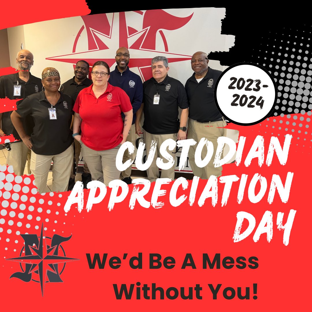 Happy School Custodian Day! Today we show our appreciation for the dedicated individuals who keep our NCCA clean, safe, and welcoming. We would like to thank our custodians.  Their hard work never goes unnoticed! #NCCAway #myNCCA